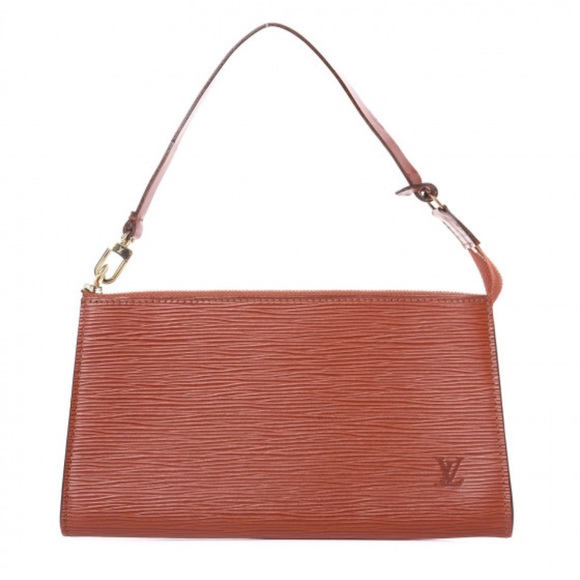 Louis Vuitton LV Authentic Tan Leather Pochette Shoulder Bag with Dust Bag - Picture 1 of 11